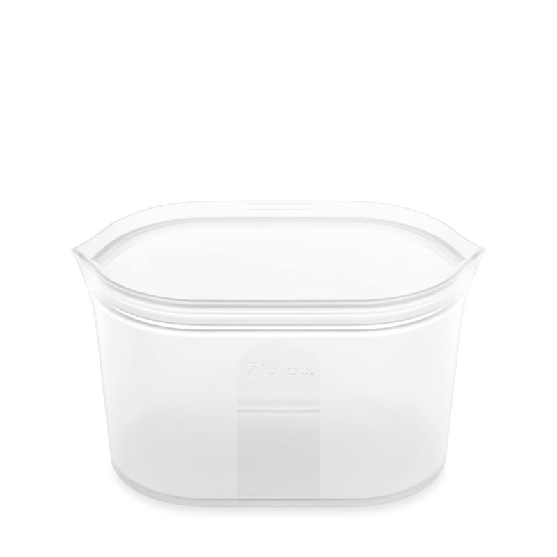 Zip Top Reusable Food Storage Bags | Large Dish [Frost] | Silicone Meal Prep Container | Microwave, Dishwasher and Freezer Safe | Made in the USA - Image 1